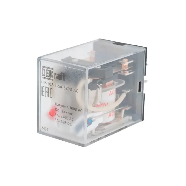 Двухконтактное промежуточное реле DEKraft пр-102 23866DEK
