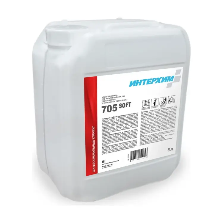 Усиленный гель для регулярной очистки поверхностей в санитарных помещениях ИНТЕРХИМ 5 л ih73550