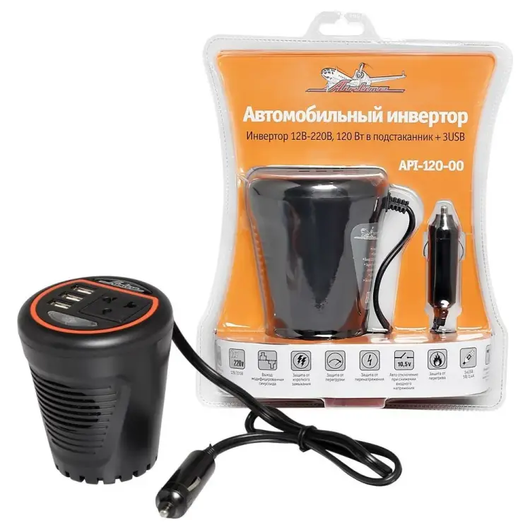 Инвертор в подстаканник Airline API-120-00
