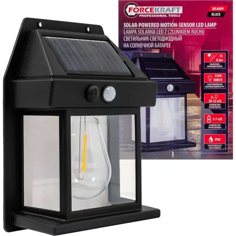 Светодиодный светильник Forcekraft FK-WL6009 (черный)(58834)
