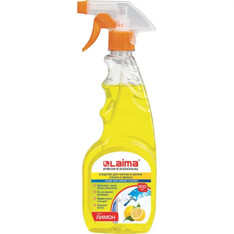 Средство для мытья стекол и зеркал LAIMA PROFESSIONAL Лимон 604652