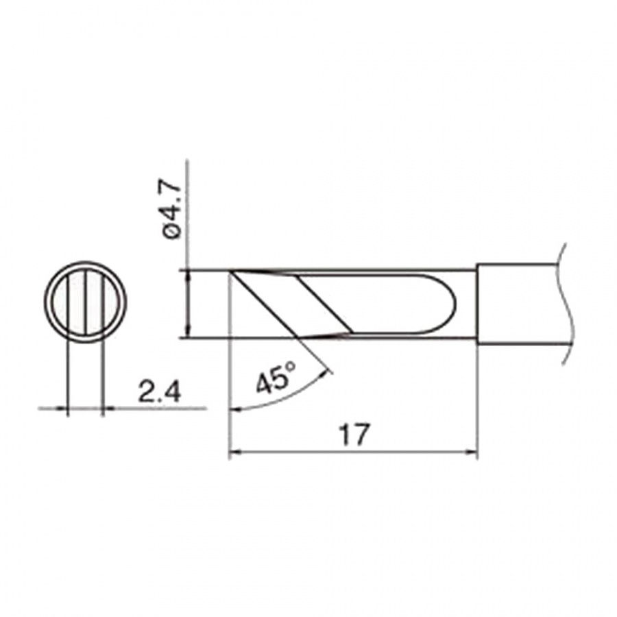 Наконечник для станций FX-950/FX-951/FX-952/FM-203 HAKKO T12-KF
