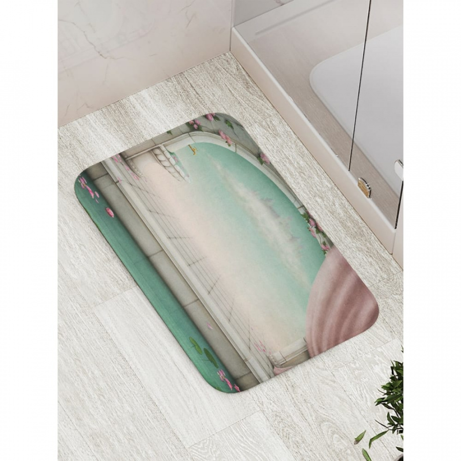 Противоскользящий коврик для ванной, сауны, бассейна JOYARTY Цветочный дворец