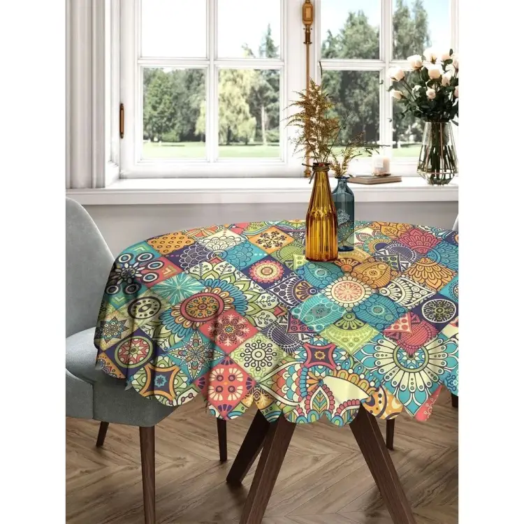 Круглая тканевая скатерть на стол JOYARTY rtcf01_91963_150x150
