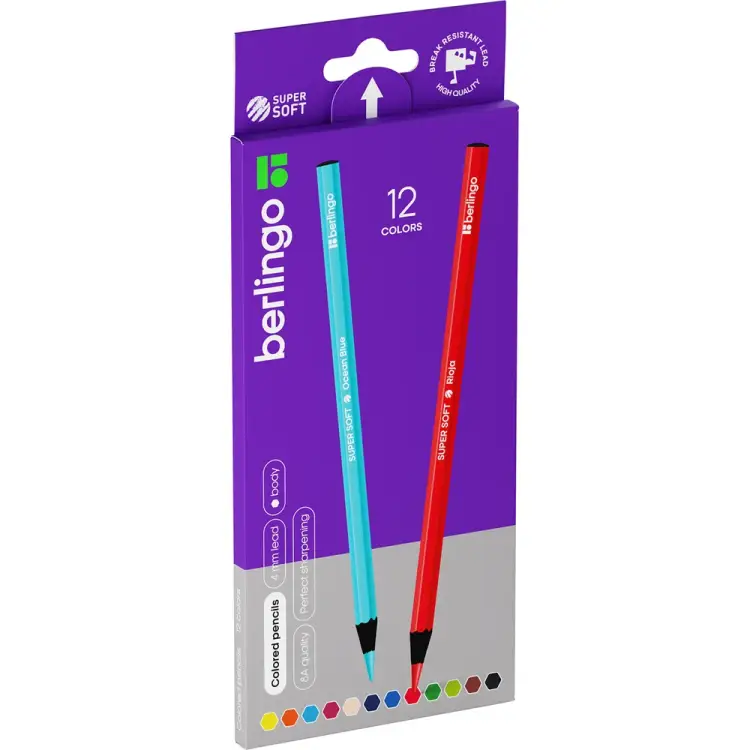 Цветные карандаши Berlingo SuperSoft Blackwood SS01812