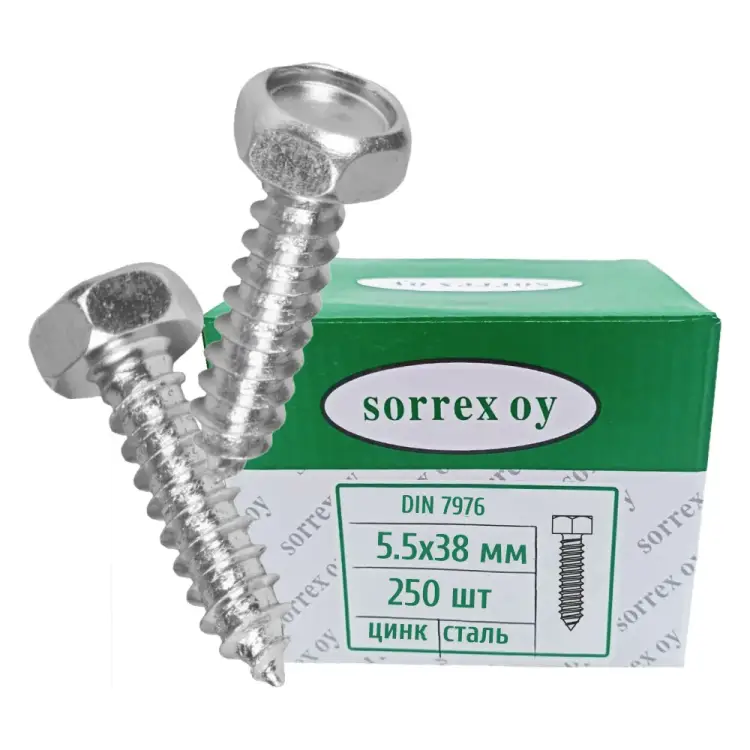 Саморез SORREX 5.5х38 DIN7976 250 шт. 7976-1-055-038 250
