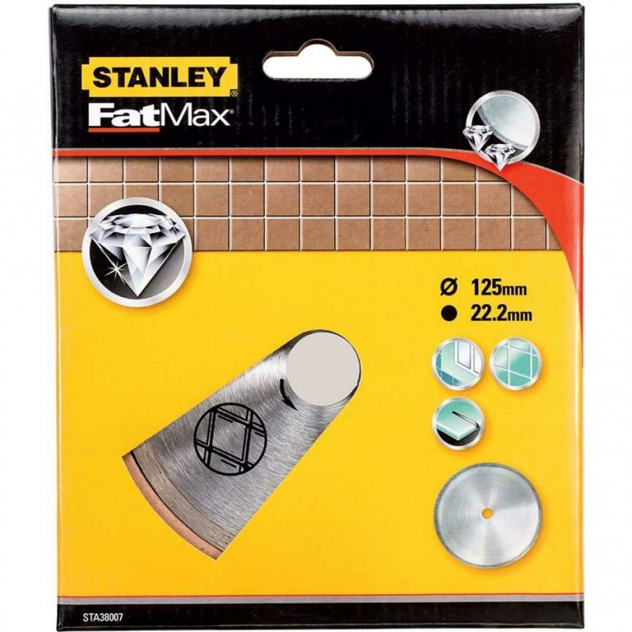 Сплошной алмазный диск по стеклу и керамике Stanley FatMax
