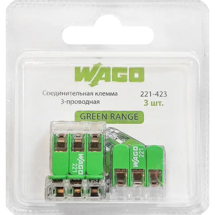 Трехпроводная соединительная клемма WAGO (221-423) 50272