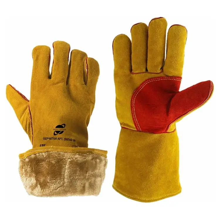 Зимние спилковые пятипалые краги ARCTICUS W-101