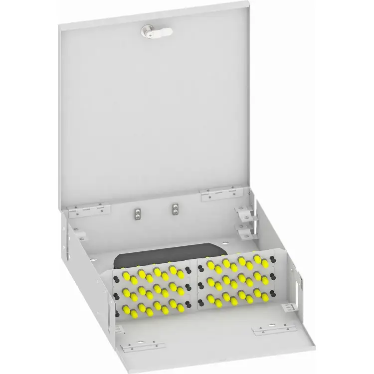 Настенный многомодовый укомплектованный оптический кросс TopLan КРН-Top-48ST/U-OM2-GY