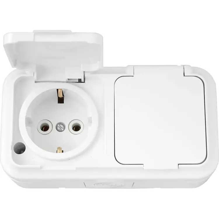 Двухместная розетка BYLECTRICA ПРАЛЕСКА АКВА РА16-303