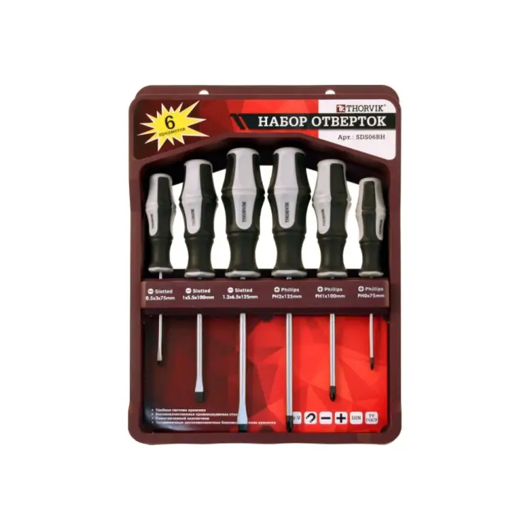 Набор стержневых отверток THORVIK SDS06BH 52291