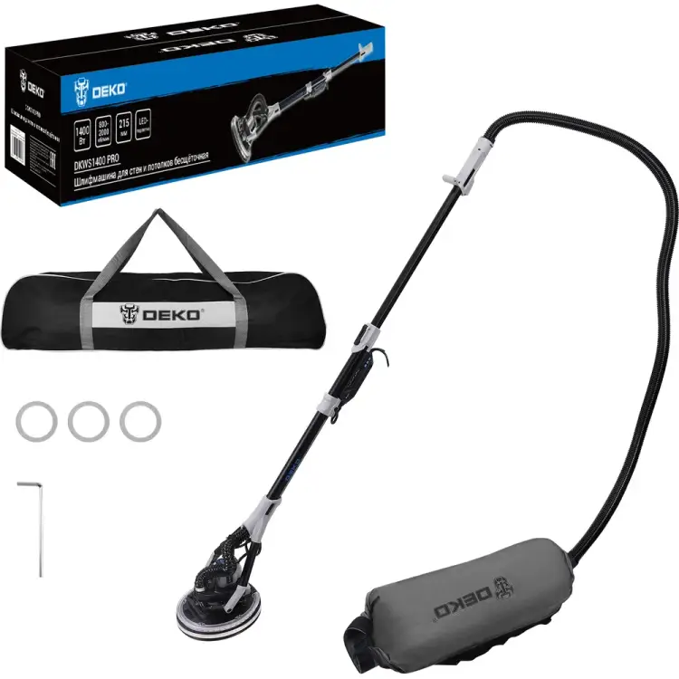 Бесщёточная шлифмашина для стен и потолков DEKO DKWS1400 PRO 085-1062