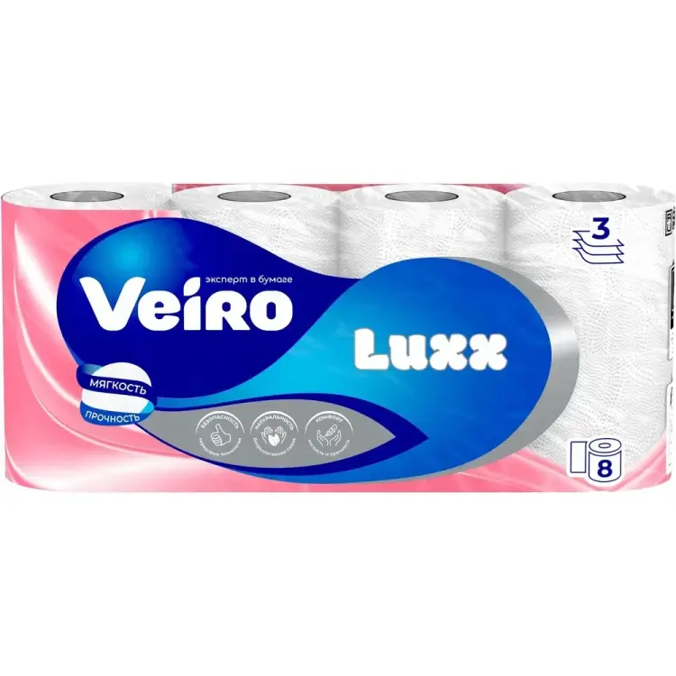 Бытовая трехслойная бумага VEIRO Luxoria 5с38 128029 Бытовая трехслойная бумага VEIRO Luxoria 5с38 128029