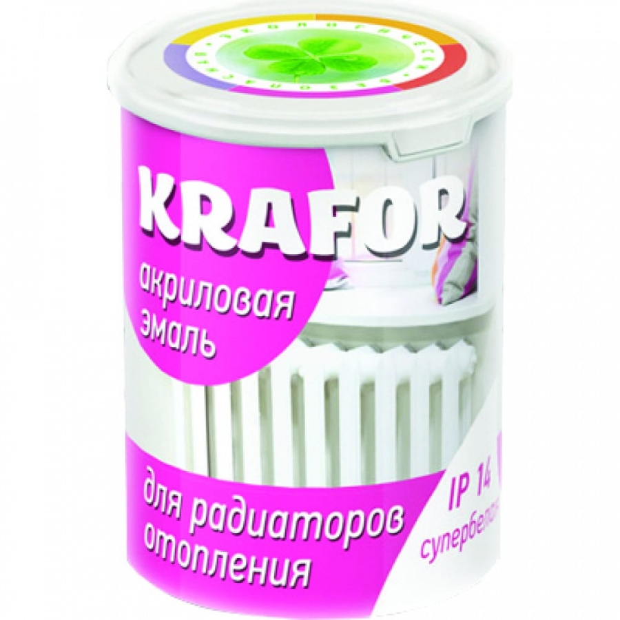 Акриловая эмаль для радиаторов отопления KRAFOR 44988