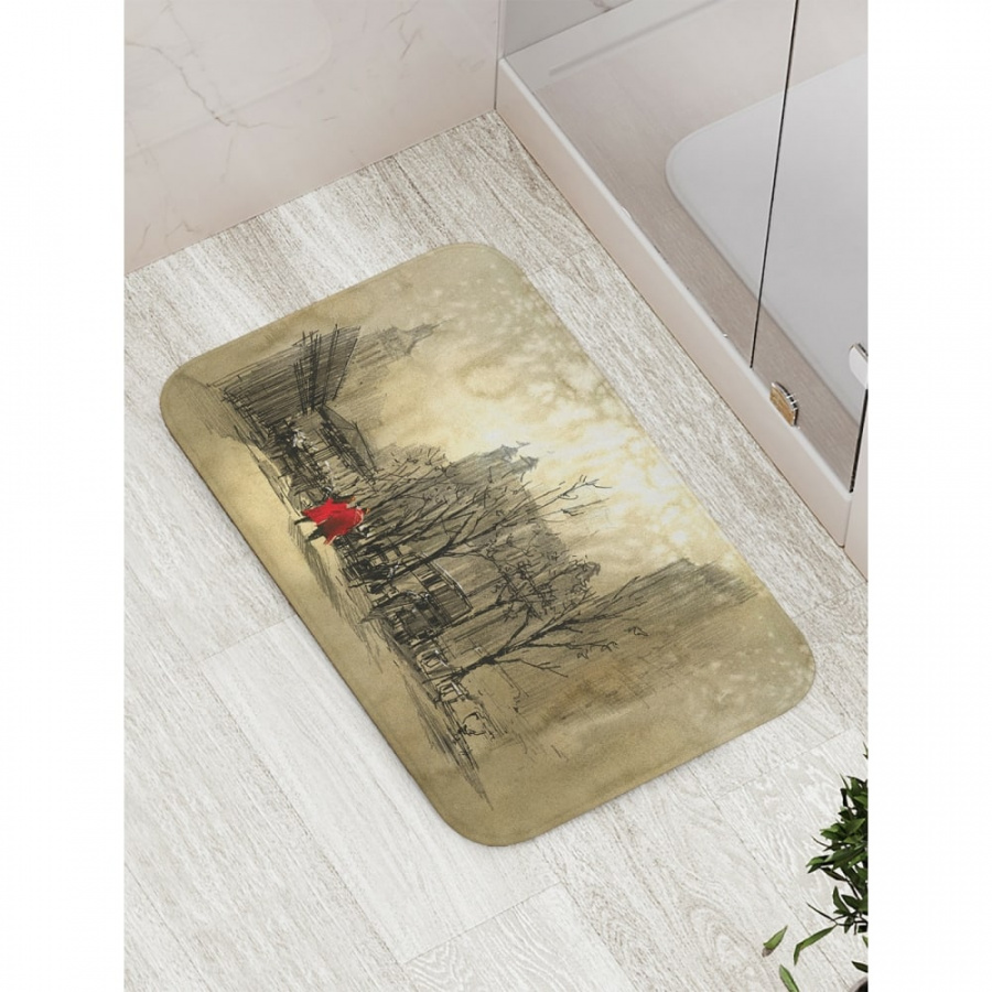 Противоскользящий коврик для ванной, сауны, бассейна JOYARTY Туманный город