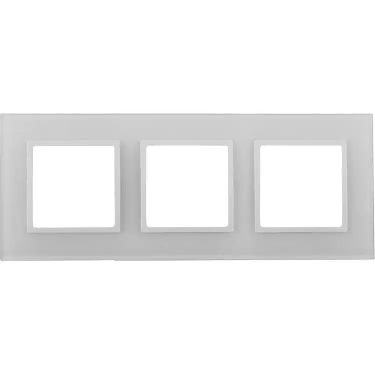 Рамка для розеток и выключателей ЭРА Elegance 14510301 на 3 поста, стекло, Elegance, белыйбелый Б0059170