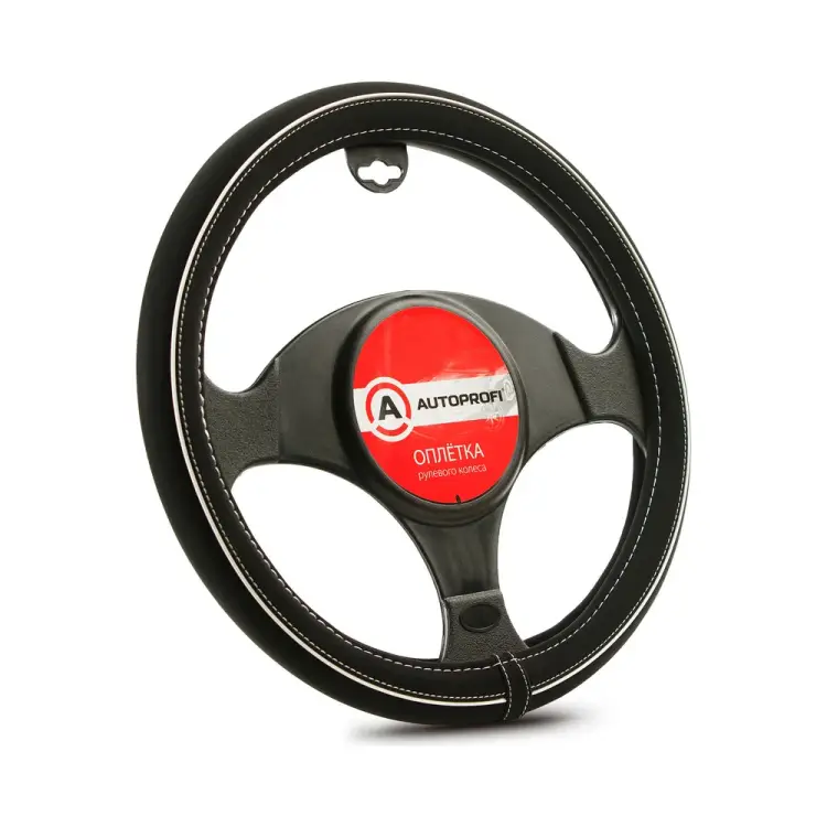Оплетка руля AUTOPROFI AP-2020 BK WH S