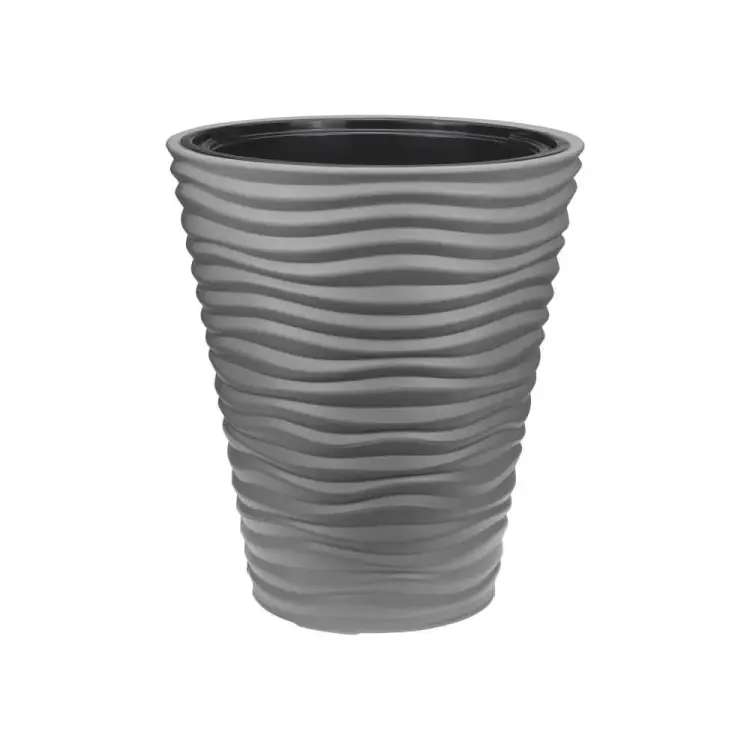 Кашпо IDEA ДЮНА D340 мм, H385 мм, 19.5 л, со вставкой М 3401 М 3401 Серый