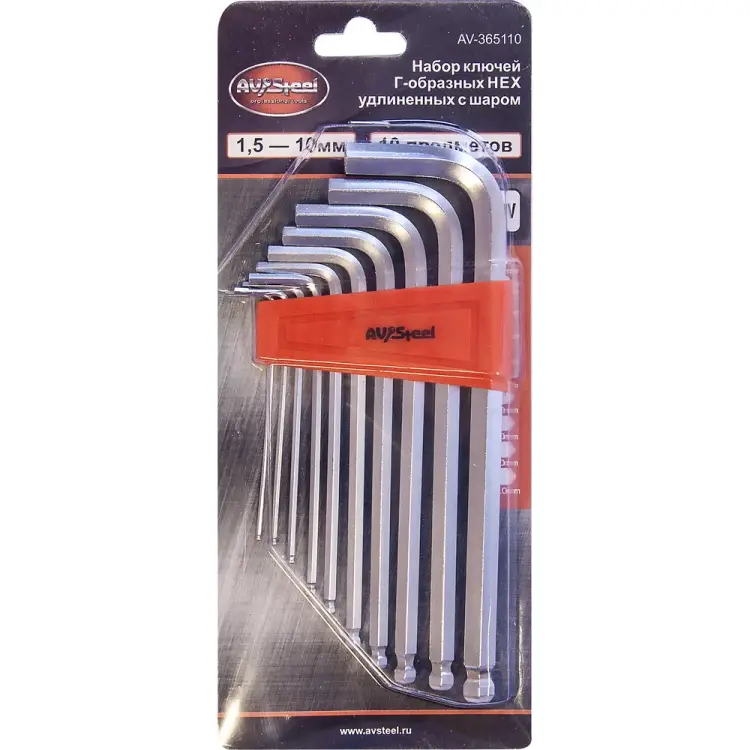 Набор Г-образных ключей AV Steel AV-365110 Набор Г-образных ключей AV Steel AV-365110
