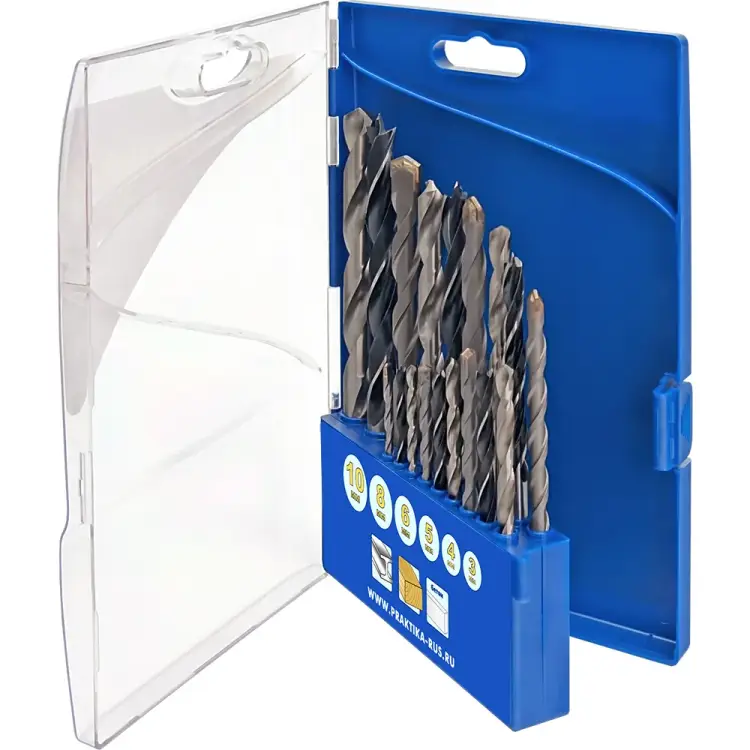 Комбинированный набор сверл по металлу, бетону, дереву ПРАКТИКА Профи 640-391