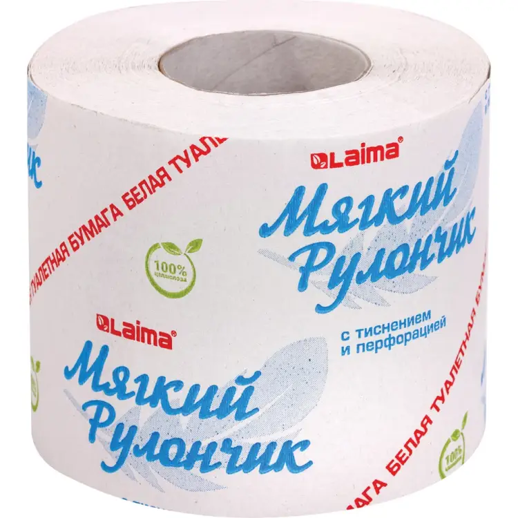 Однослойная бумага туалетная LAIMA Мягкий Рулончик 114737