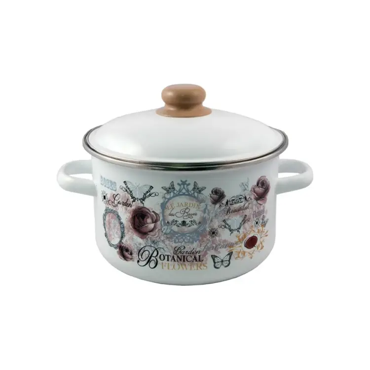 Цилиндрическая эмалированная кастрюля appetite Roses 1RD221М Roses Цилиндрическая эмалированная кастрюля appetite Roses 1RD221М Roses