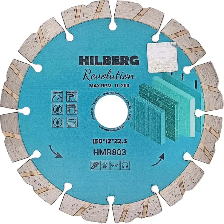 Отрезной диск алмазный Hilberg Revolution 150х22.23х12 мм HMR803 Отрезной диск алмазный Hilberg Revolution 150х22.23х12 мм HMR803