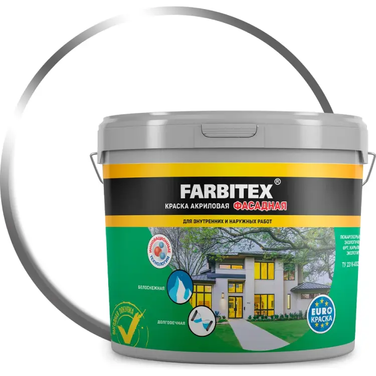 Фасадная акриловая краска Farbitex 4300001555 Фасадная акриловая краска Farbitex 4300001555
