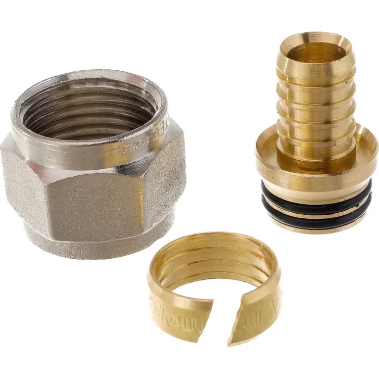 Обжимной коллекторный соединитель для полимерной PEX трубы Valtec VTc.709.N.1604