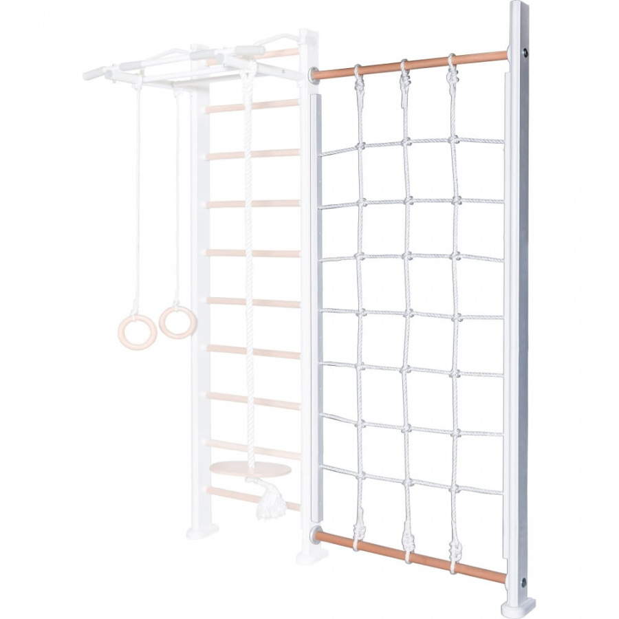 Стойка с сеткой Perfetto sport Verticale in legno con rete bianco-naturale
