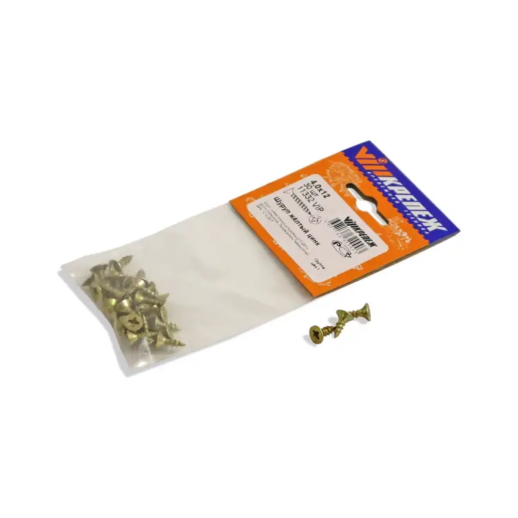 Шуруп vipкрепеж желтый цинк 11332 VIP