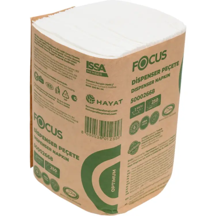 Однослойная бумажная салфетка для диспенсера Focus H-5051792
