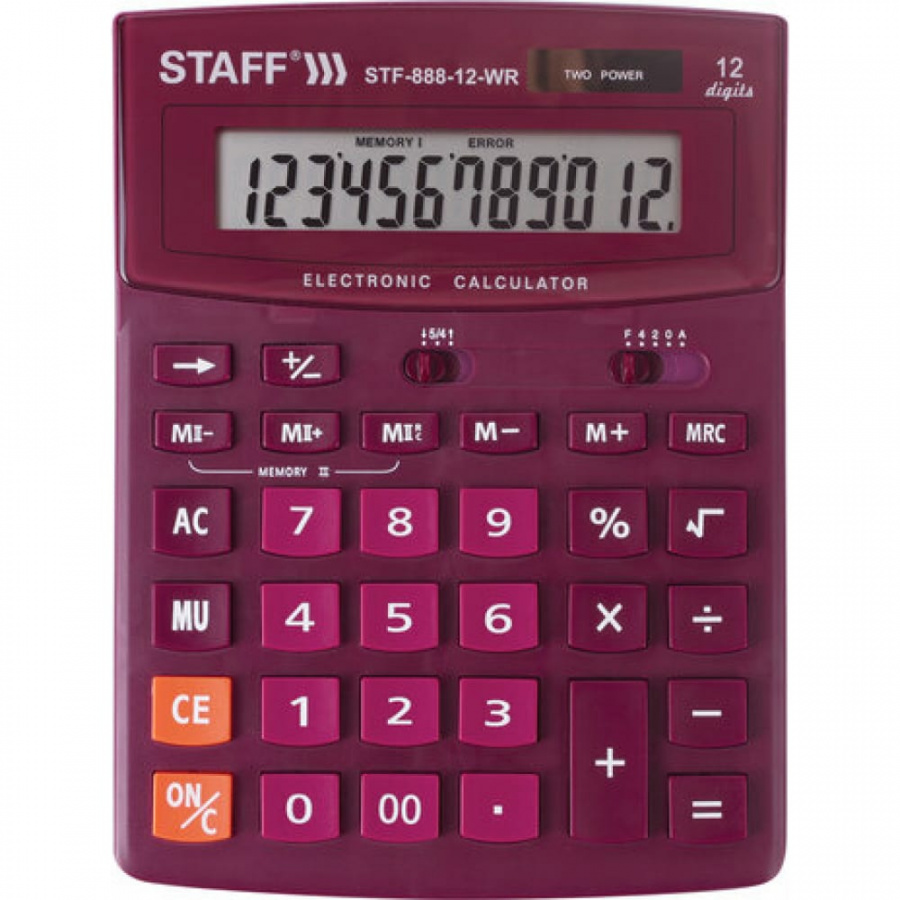 Настольный калькулятор Staff STF-888-12-WR