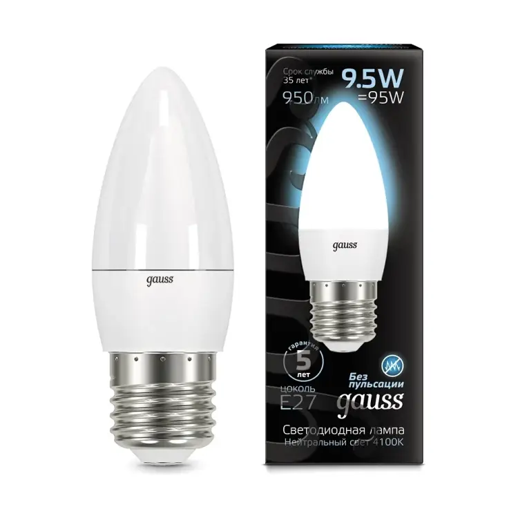 Лампа Gauss LED Свеча 103102210