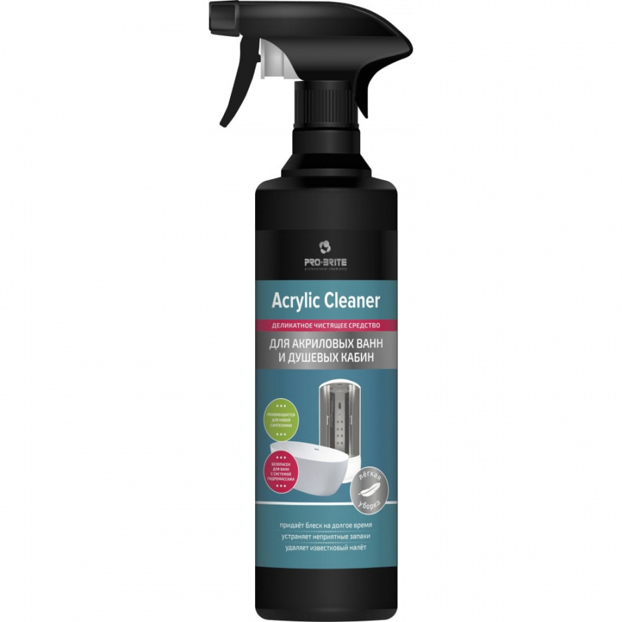 Деликатное чистящее средство для акриловых ванн и душевых кабин PRO-BRITE Acrylic cleaner