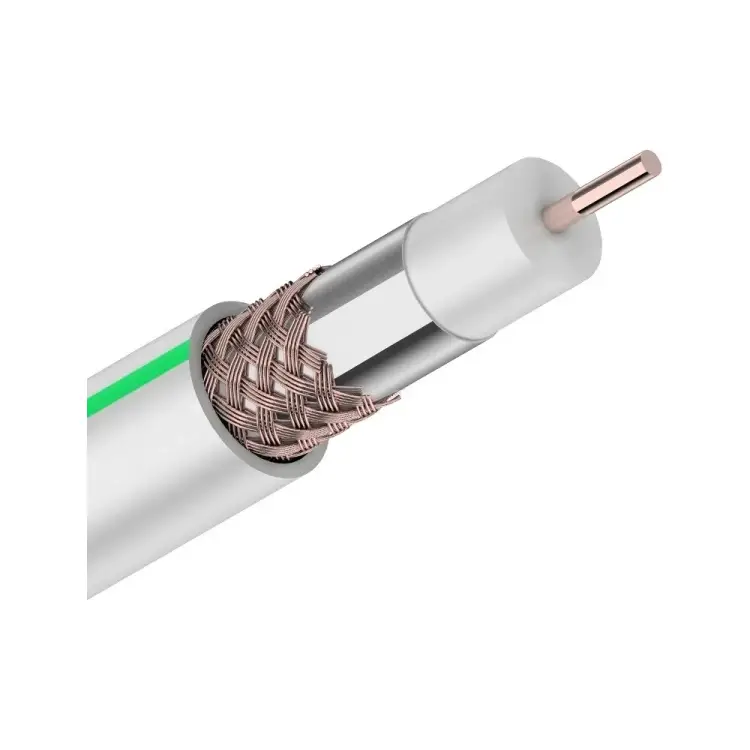 Коаксиальный кабель для подключения цифрового телевидения CADENA RG6 RG-White-15m