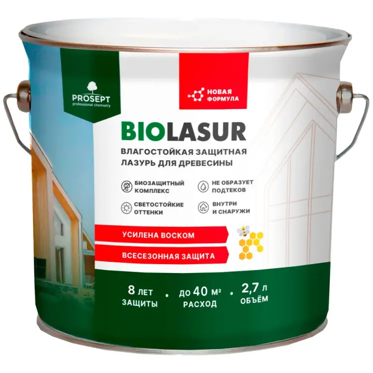 Лессирующий защитно-декоративный пропитка PROSEPT BIO LASUR 040-2