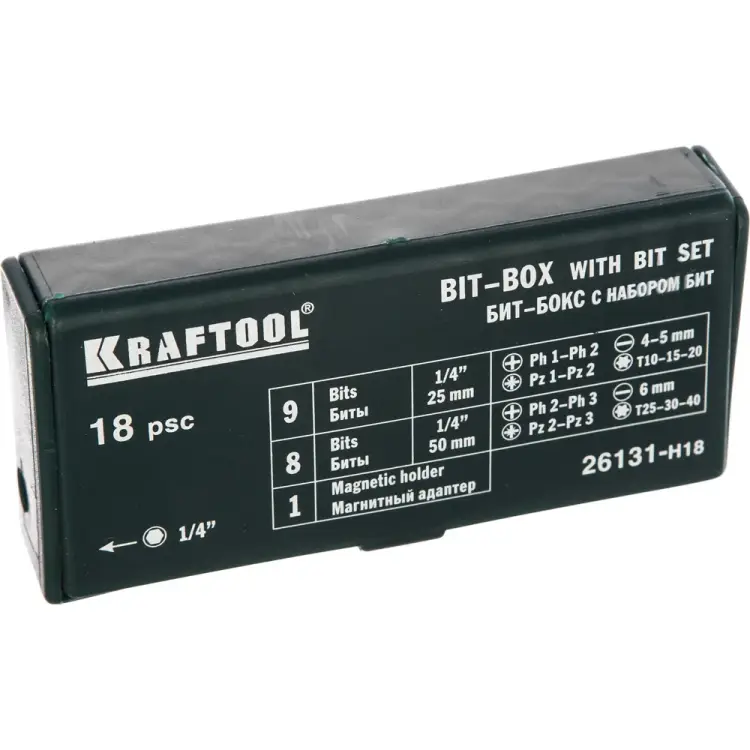 Набор бит KRAFTOOL 26131-H18 Набор бит KRAFTOOL 26131-H18