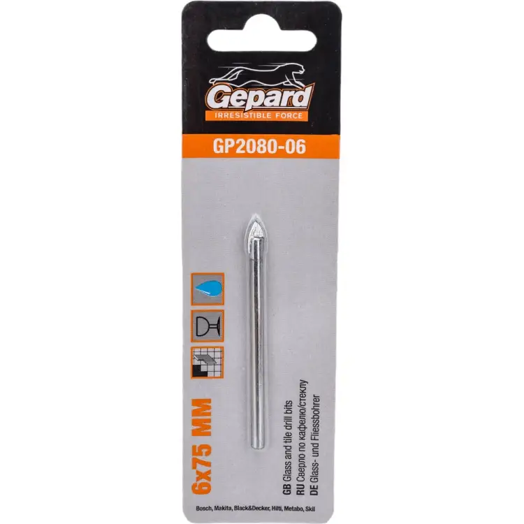 Сверло по кафелю и стеклу Gepard GP2080-06