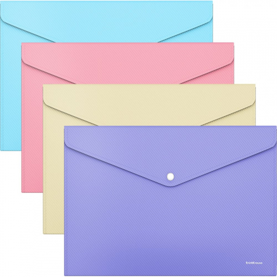 Пластиковая папка-конверт ErichKrause Diagonal Pastel