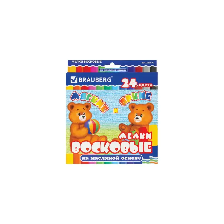 Утолщенные восковые мелки BRAUBERG ПИФАГОР 222972