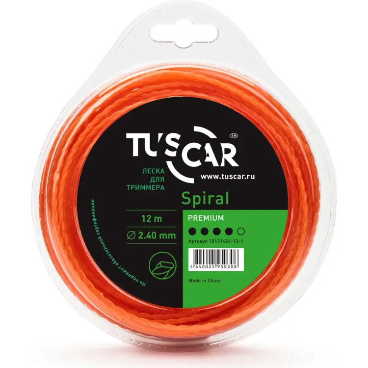 Леска для триммера TUSCAR Spiral Premium 10131424-12-1