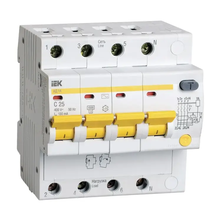 Дифференциальный автомат IEK АД14 MAD10-4-025-C-100
