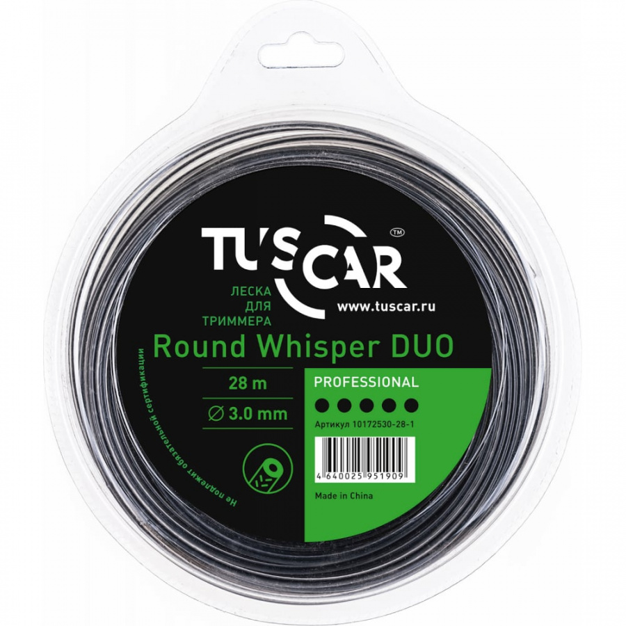 Леска для триммера TUSCAR Round Whisper DUO Professional