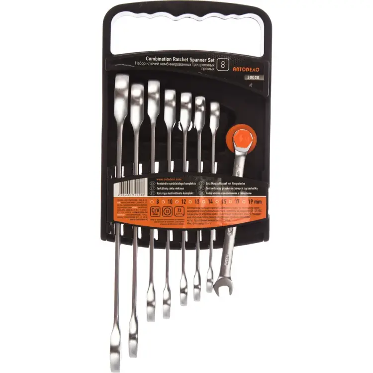 Набор комбинированных трещоточных ключей Автоdело 30028 10801