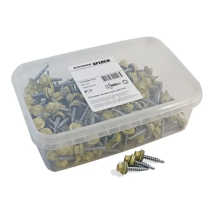 Кровельный саморез качественный крепеж 4,8/29 RAL1014200 слоновая кость (200 шт.) 1000725