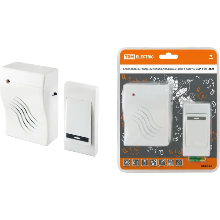 Беспроводной звонок TDM ELECTRIC ЗБР-11/1-36М SQ1901-0008