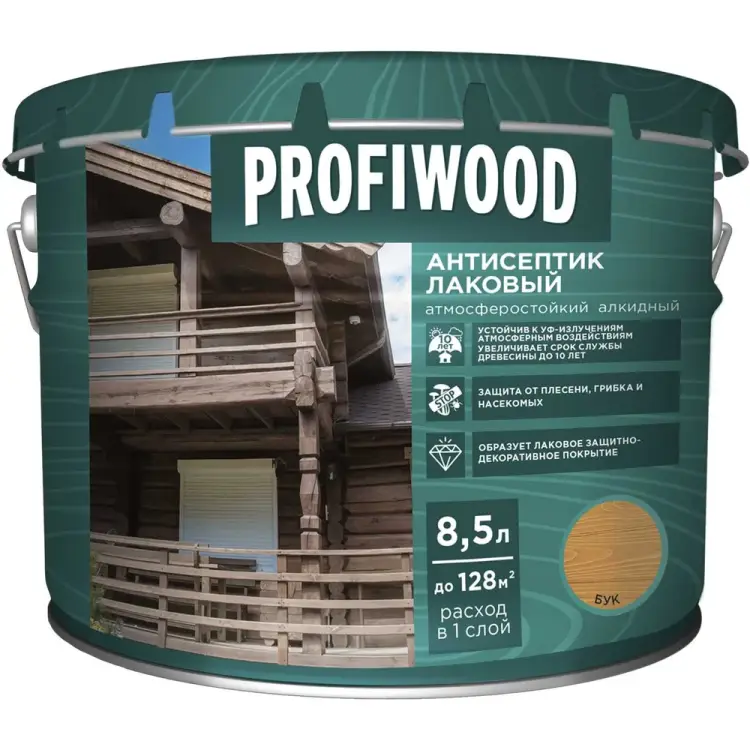 Лаковый тонирующий атмосферостойкий алкидный антисептик Profiwood 67019