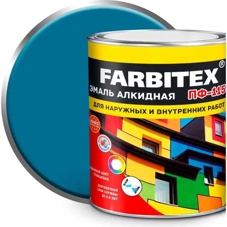 Алкидная эмаль Farbitex ПФ-115 4300001586 Алкидная эмаль Farbitex ПФ-115 4300001586